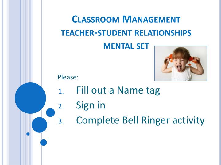classroom management teacher student relationships mental set