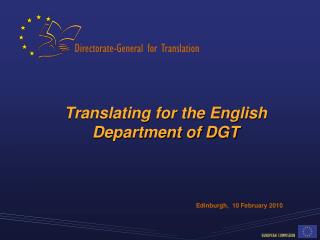 Translating for the English Department of DGT