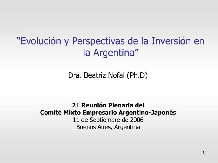 evoluci n y perspectivas de la inversi n en la argentina