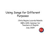 Using Songs for Different Purposes - slide 1