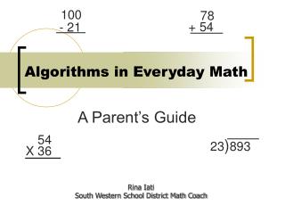 Algorithms in Everyday Math