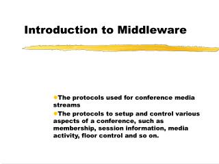 Introduction to Middleware