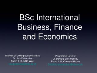 BSc International Business, Finance and Economics