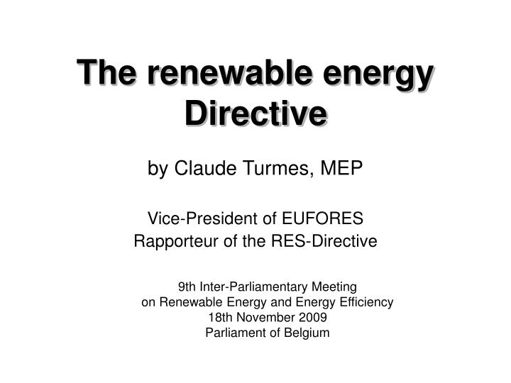 the renewable energy directive