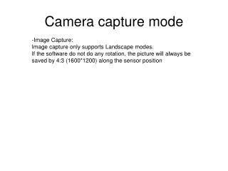 Camera capture mode