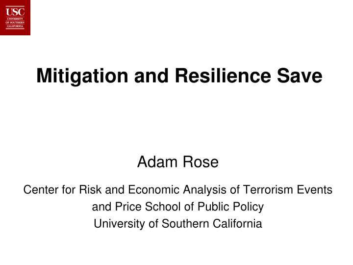 mitigation and resilience save