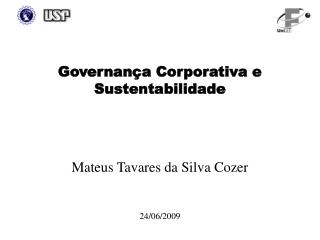 governan a corporativa e sustentabilidade