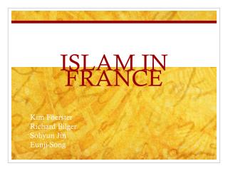 ISLAM IN FRANCE