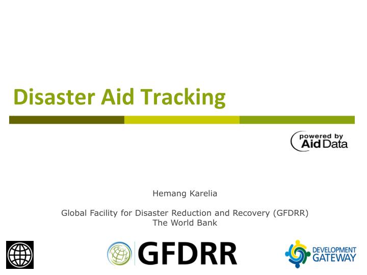 disaster aid tracking