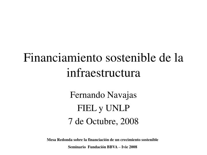 financiamiento sostenible de la infraestructura