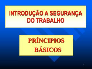 introdu o a seguran a do trabalho
