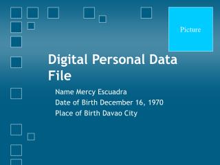 Digital Personal Data File