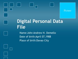 Digital Personal Data File