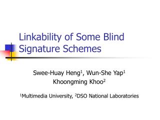 Linkability of Some Blind Signature Schemes