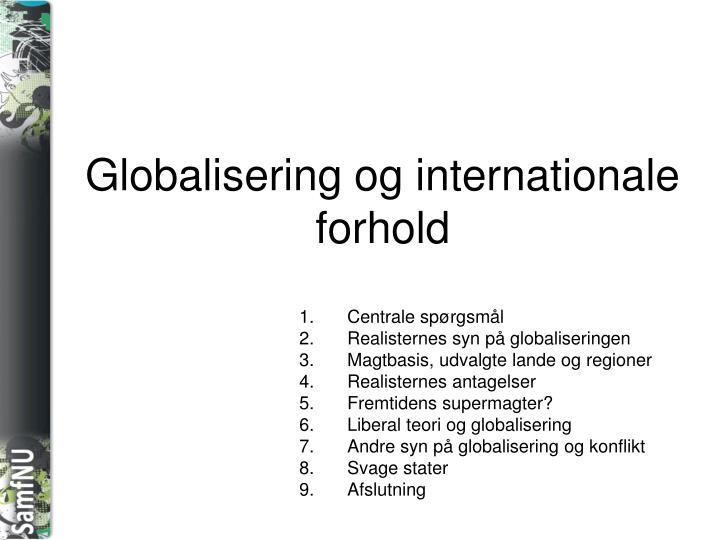 globalisering og internationale forhold