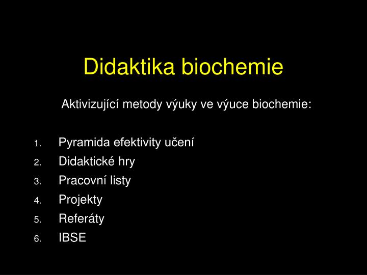 didaktika biochemie