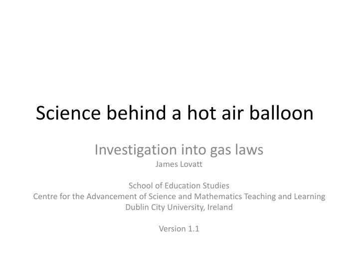 science behind a hot air balloon
