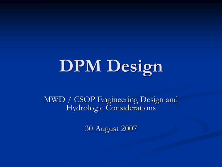 dpm design