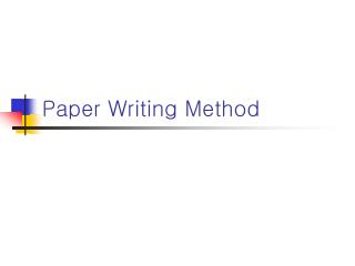 paper writing method