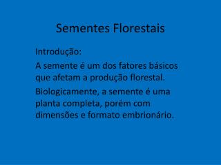 sementes florestais