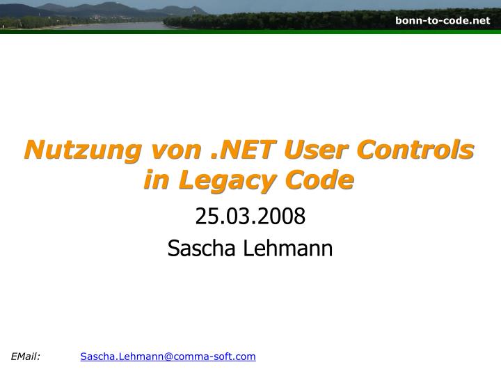 nutzung von net user controls in legacy code