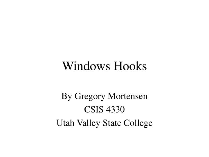 windows hooks