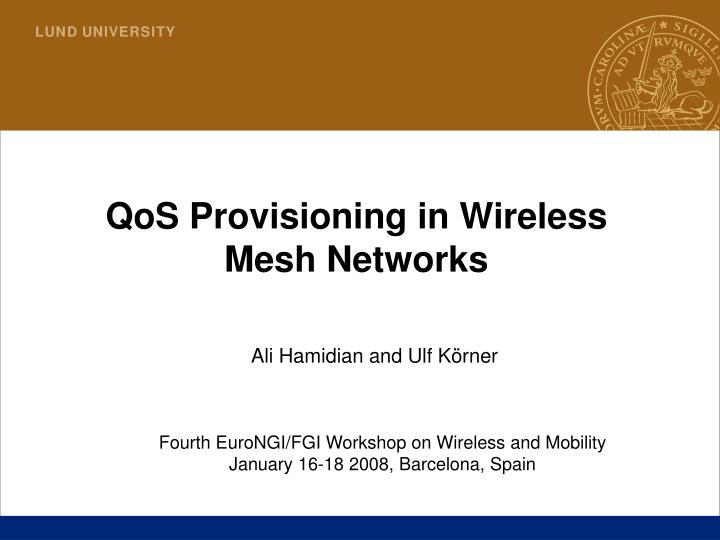 qos provisioning in wireless mesh networks
