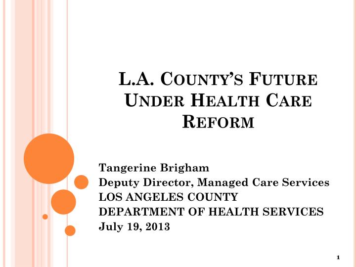 l a county s future under health care reform