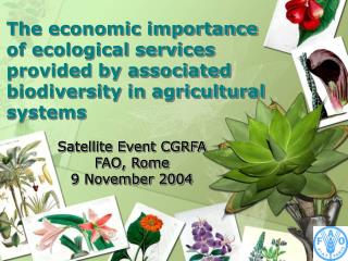 Satellite Event CGRFA FAO, Rome 9 November 2004
