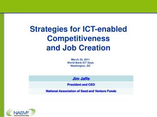 Strategies for ICT-enabled Competitiveness and Job Creation