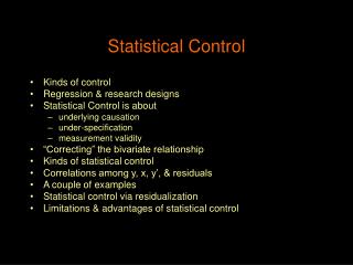 Statistical Control