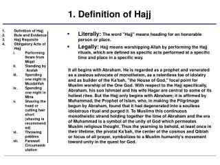 1. Definition of Hajj
