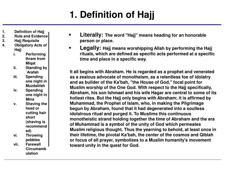 1 definition of hajj