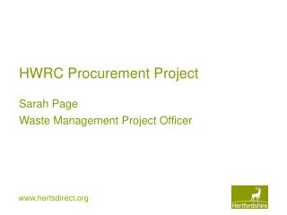 HWRC Procurement Project