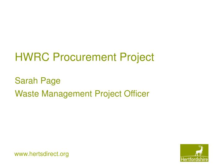 hwrc procurement project
