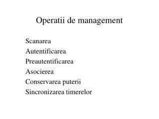 operatii de management