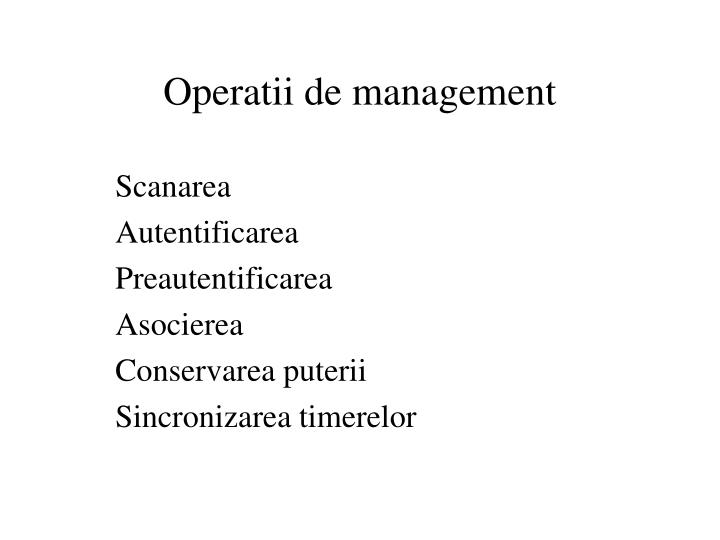 operatii de management
