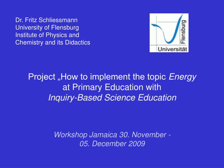 project how to implement the topic energy at primary education with inquiry based science education