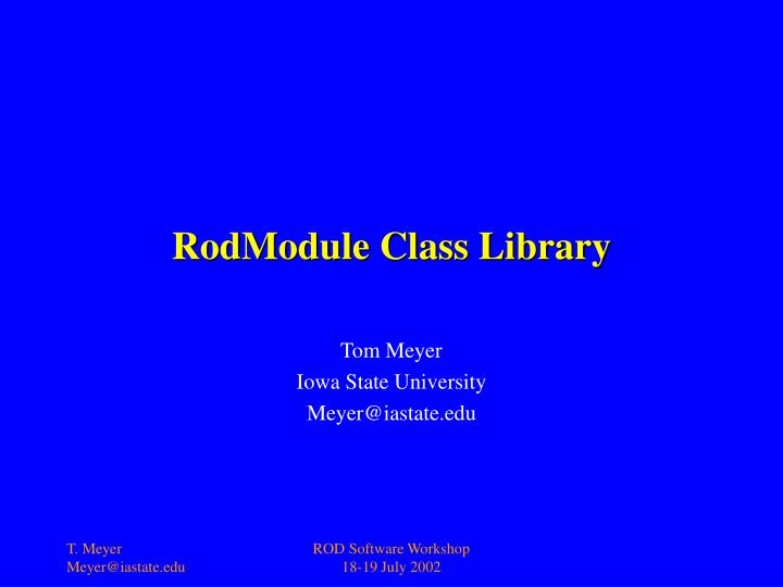 rodmodule class library