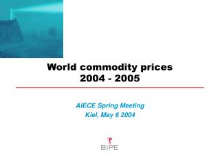 World commodity prices 2004 - 2005