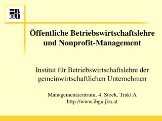 ffentliche betriebswirtschaftslehre und nonprofit management