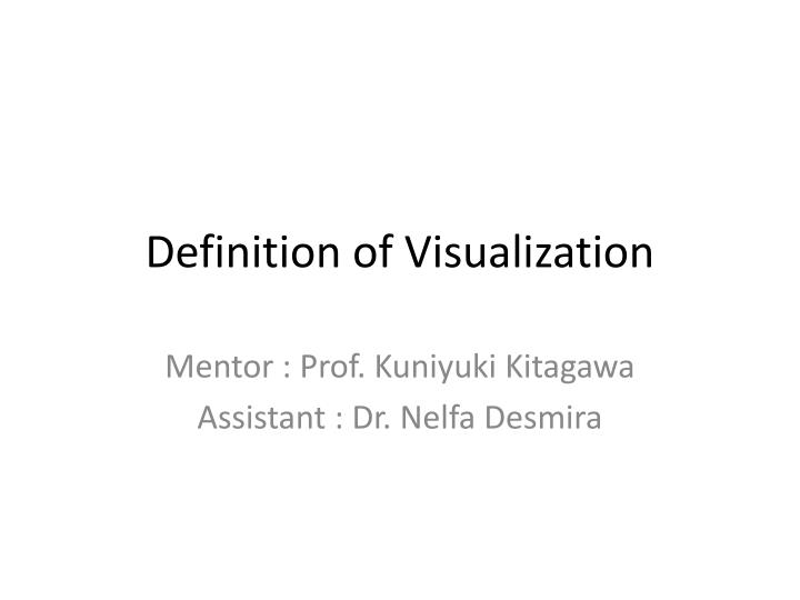 definition of visualization
