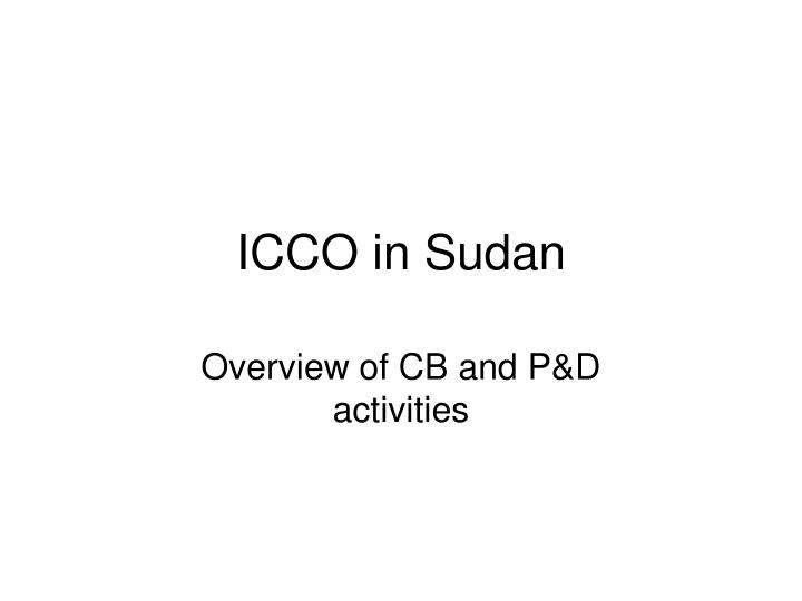icco in sudan