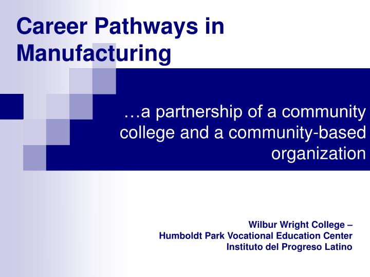 career pathways in manufacturing