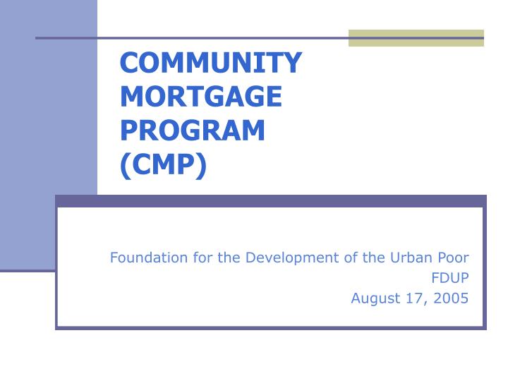 community mortgage program cmp