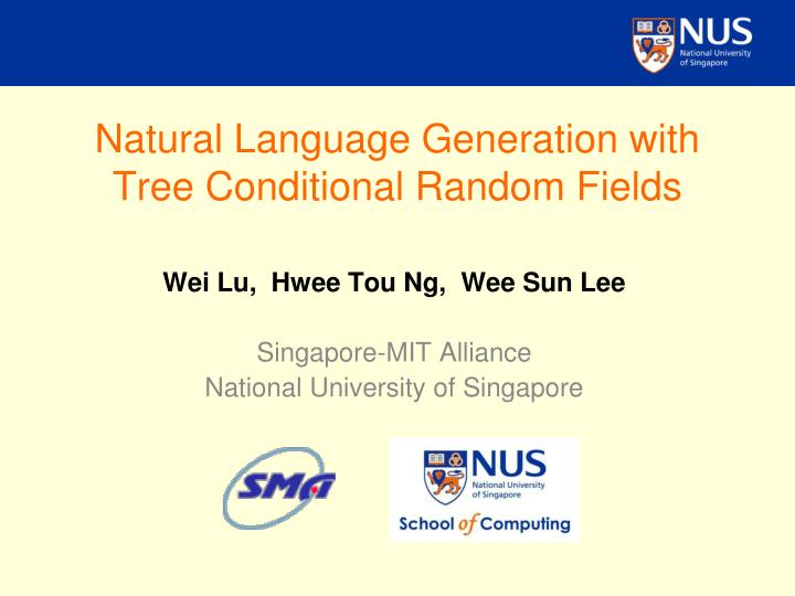 natural language generation with tree conditional random fields