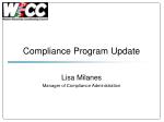 Compliance Program Update - slide 1