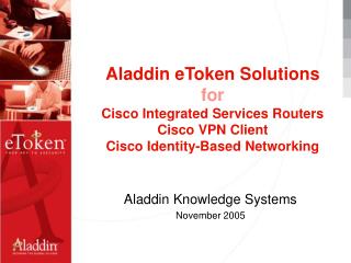 Aladdin Knowledge Systems November 2005