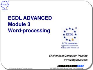 ECDL ADVANCED Module 3 Word-processing