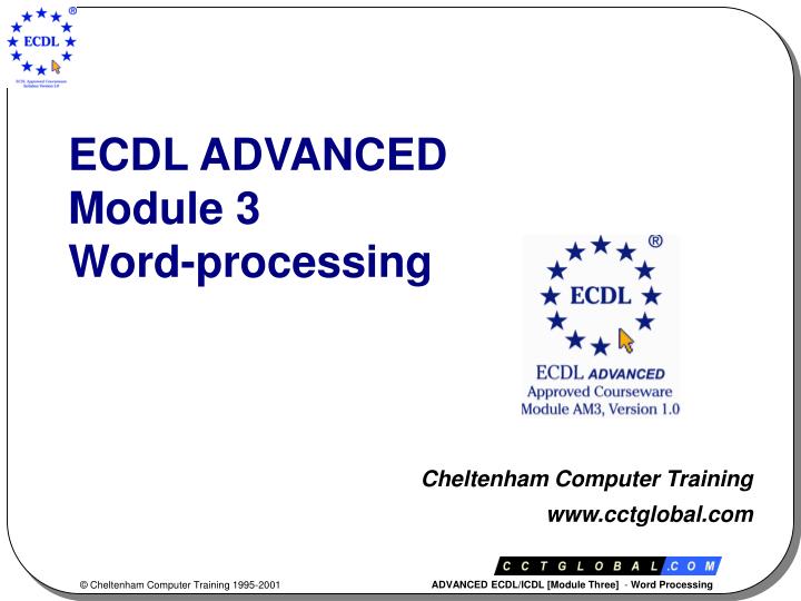 ecdl advanced module 3 word processing